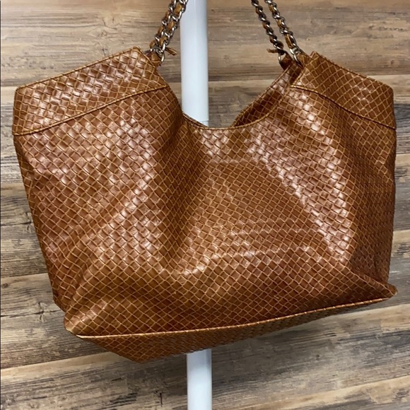 Steve Madden Basket Weave Brown Hobo Tote P8 - Picture 2 of 8